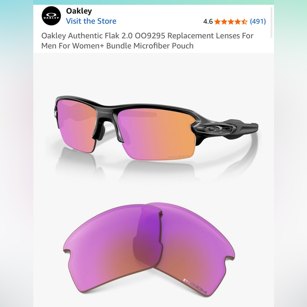 Oakley Prizm flak 2.0 replacement Trail Lenses - Pink and Orange sunglasses lens